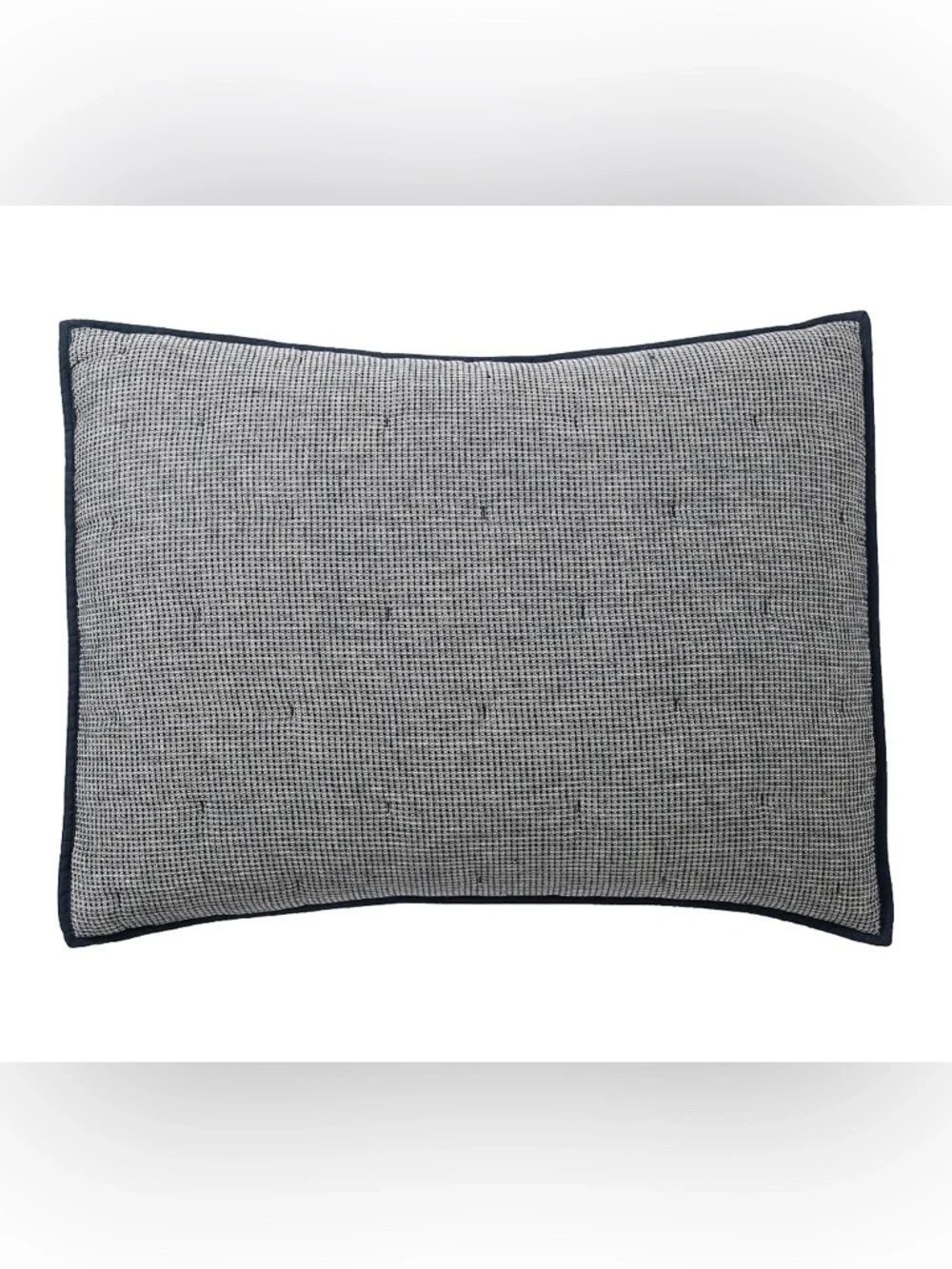NWT Pottery Barn European Flax Linen Waffle Quilted Standard Sham in Midnight